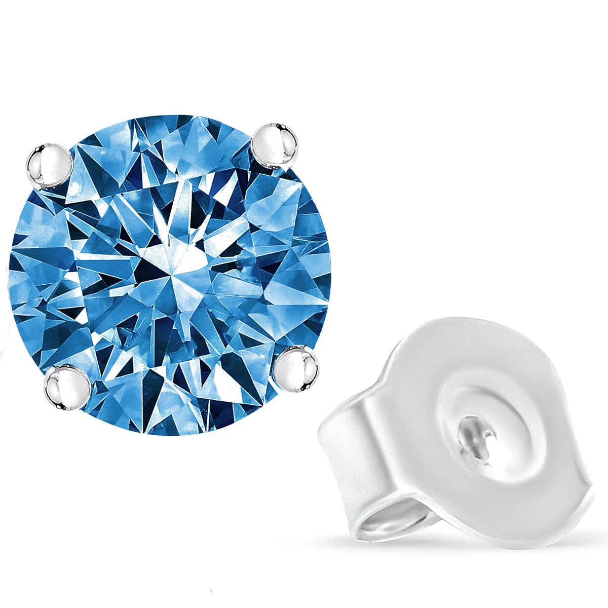 10K Gold Lab Created Round Brilliant Cut Diamond Classic 4 - Prong Solitaire Stud Earrings - LinkagejewelrydesignLinkagejewelrydesign