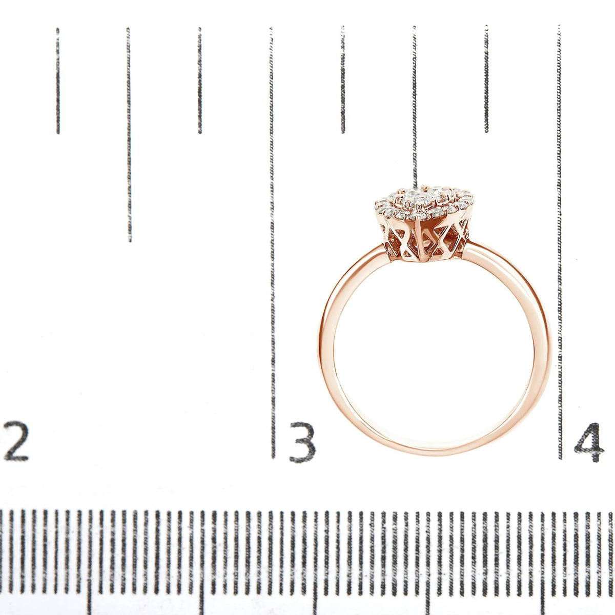 10K Rose Gold 3/8 Cttw Composite Diamond Pear Shaped Halo Promise Ring (I - J Color, I2 - I3 Clarity) - LinkagejewelrydesignLinkagejewelrydesign