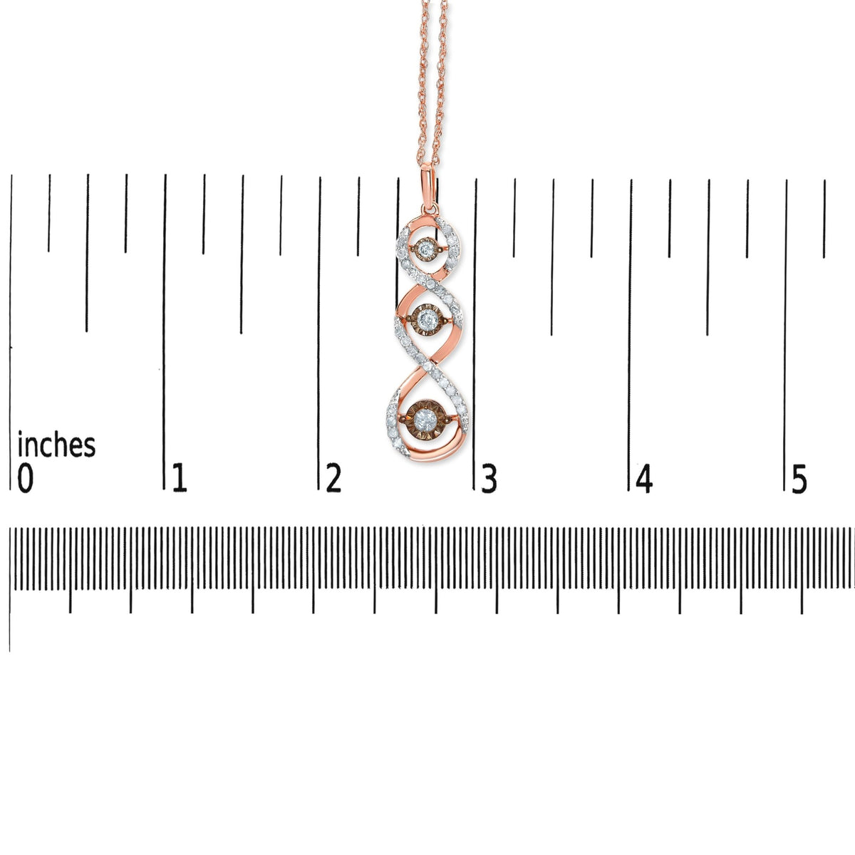 10K Two Toned Gold Plated .925 Sterling Silver 1/2 Cttw Round Diamond Twisted 18&quot; Pendant Necklace (Champagne Color, I2 - I3 Clarity) - LinkagejewelrydesignLinkagejewelrydesign