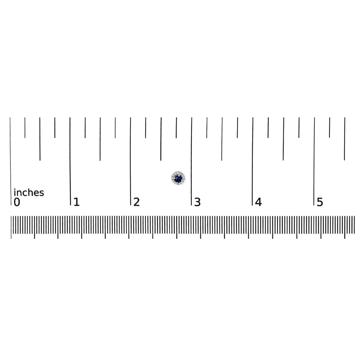 10K White Gold 3.25mm x 3.25mm Round Blue Sapphire and 1/10 Cttw Diamond Halo Stud Earrings (I - J Color, I1 - I2 Clarity) - LinkagejewelrydesignLinkagejewelrydesign
