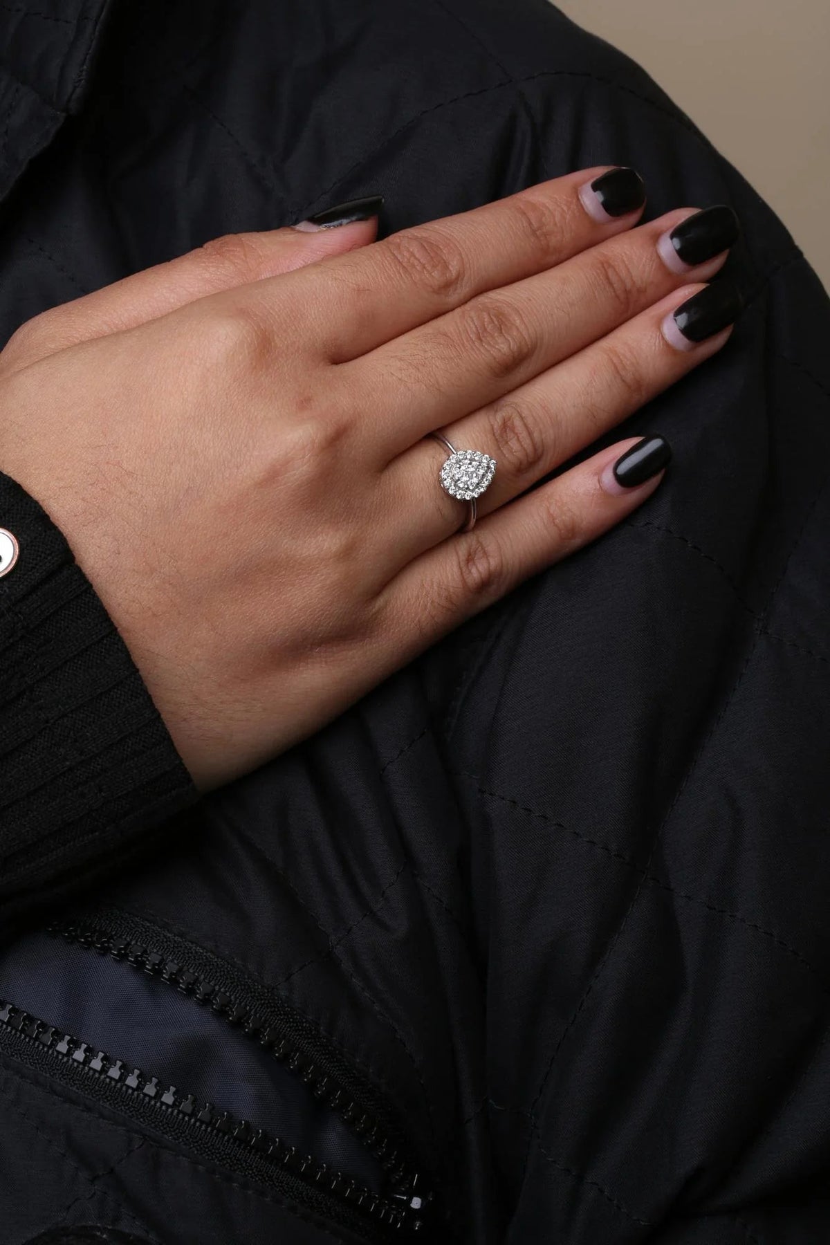 10K White Gold 3/8 Cttw Round - Cut Lab Grown Diamond Cluster Pear Promise Ring (G - H Color, VS2 - SI1 Clarity) - LinkagejewelrydesignLinkagejewelrydesign