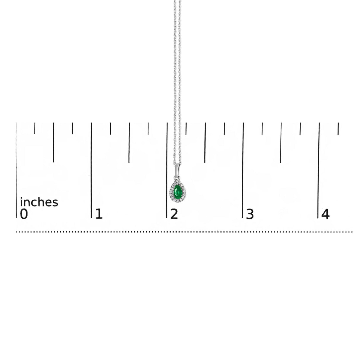 10K White Gold 5x3mm Gemstone and Diamond Accent Halo Pear Shape 18&quot; Pendant Necklace (I - J Color, I1 - I2 Clarity) - LinkagejewelrydesignLinkagejewelrydesign