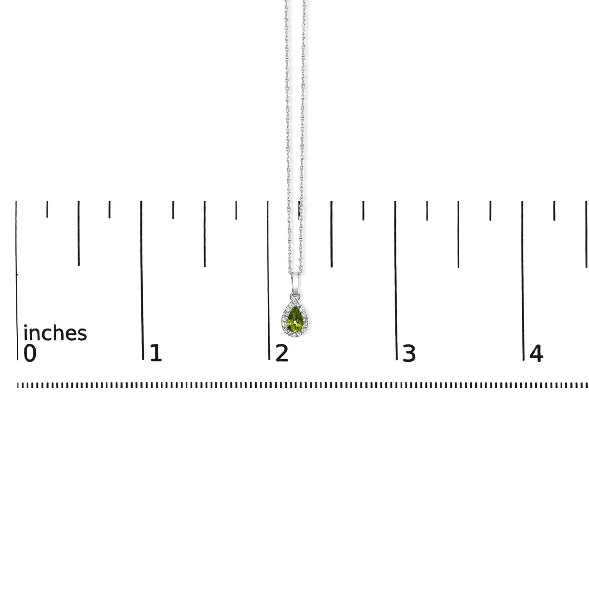 10K White Gold 5x3mm Gemstone and Diamond Accent Halo Pear Shape 18&quot; Pendant Necklace (I - J Color, I1 - I2 Clarity) - LinkagejewelrydesignLinkagejewelrydesign