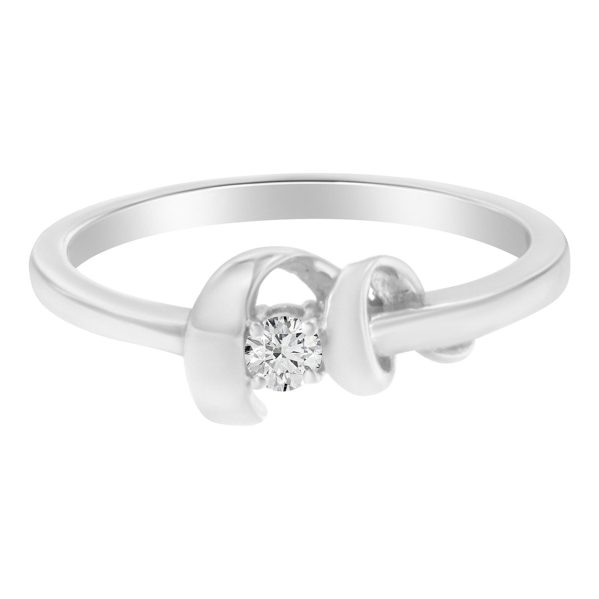 10K White Gold Diamond Promise Ring (1/10 Cttw, H - I Color, SI2 - I1 Clarity) - LinkagejewelrydesignLinkagejewelrydesign
