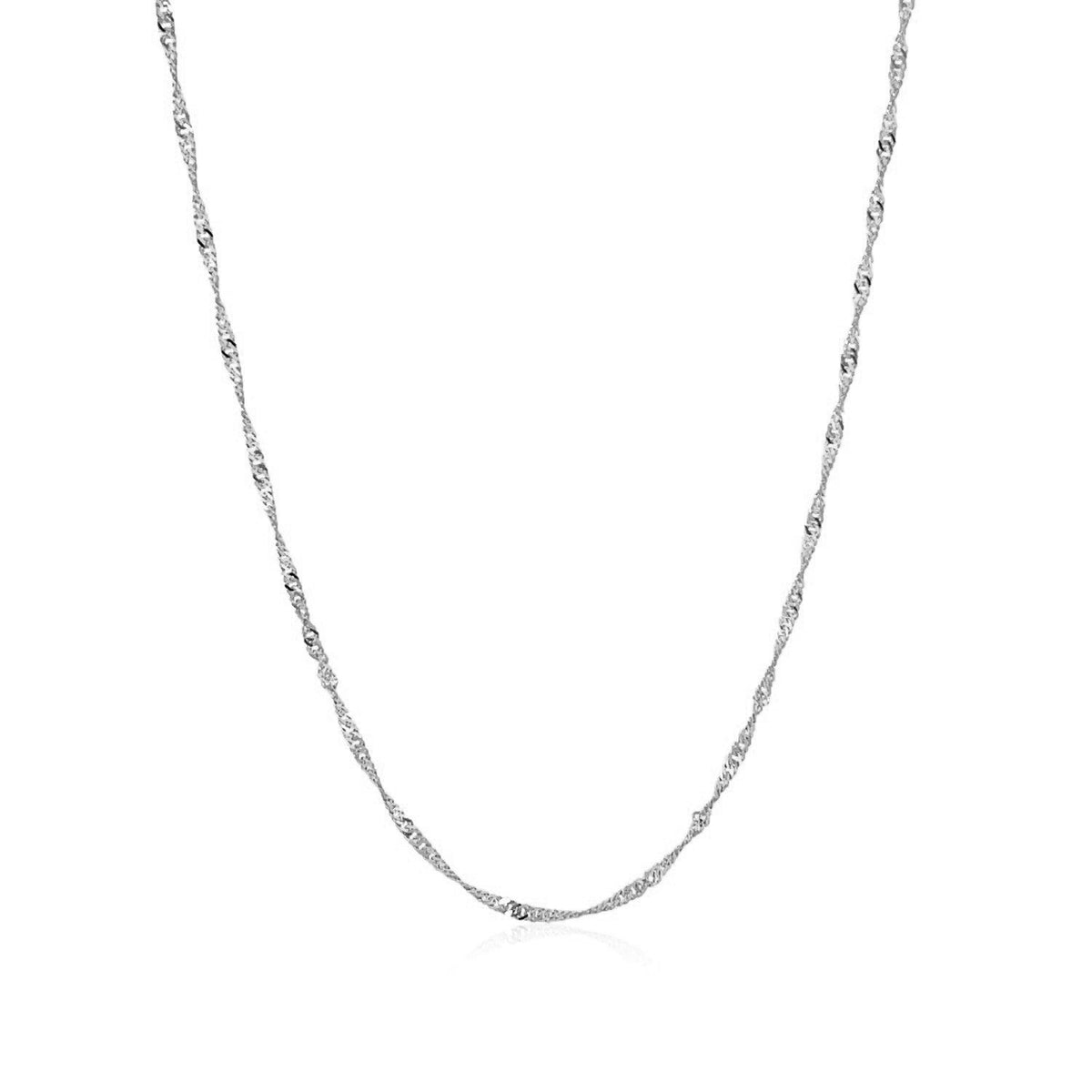 10k White Gold Singapore Chain(1.50 mm) - LinkagejewelrydesignLinkagejewelrydesign
