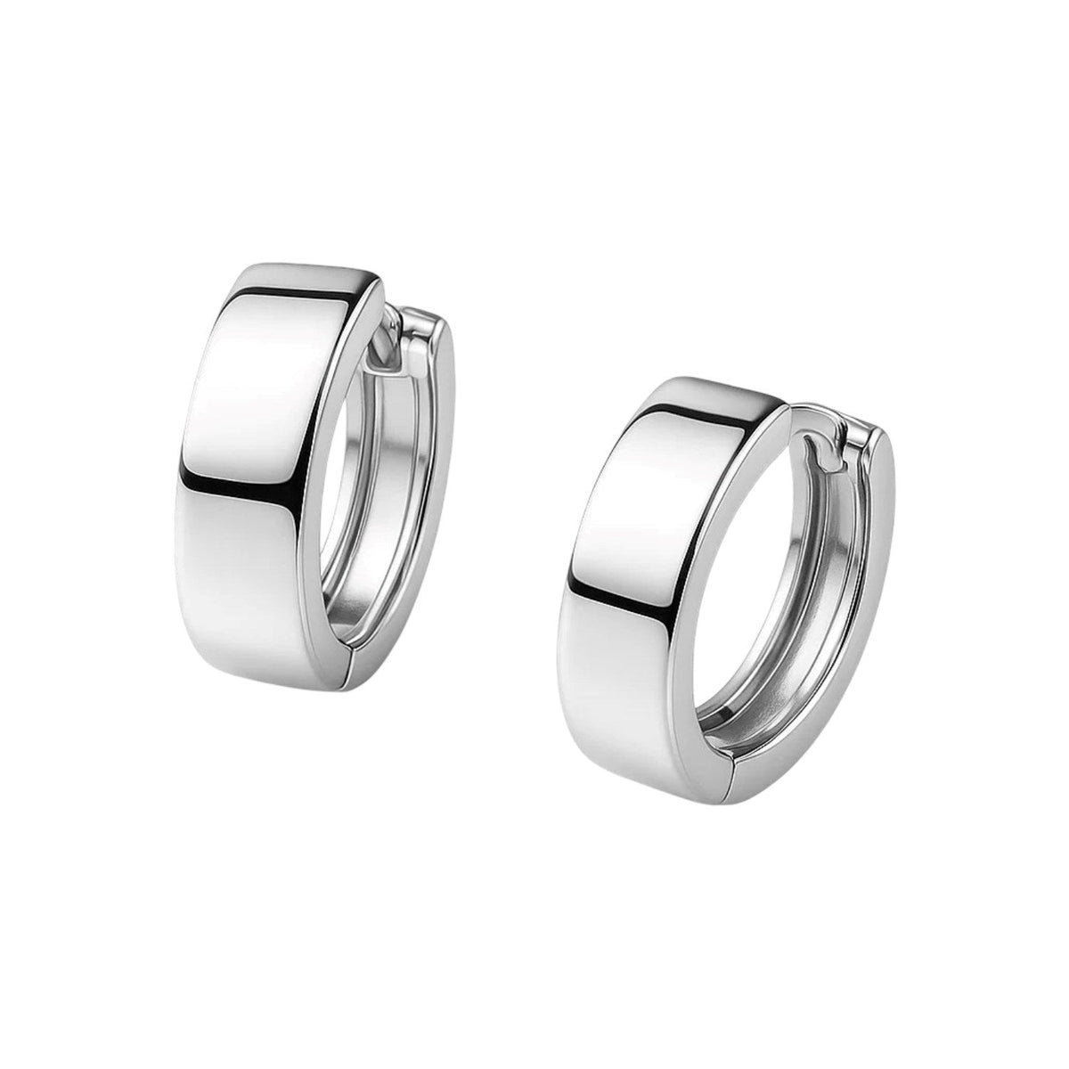 10k White Gold Snuggable Hoop Earrings - LinkagejewelrydesignLinkagejewelrydesign