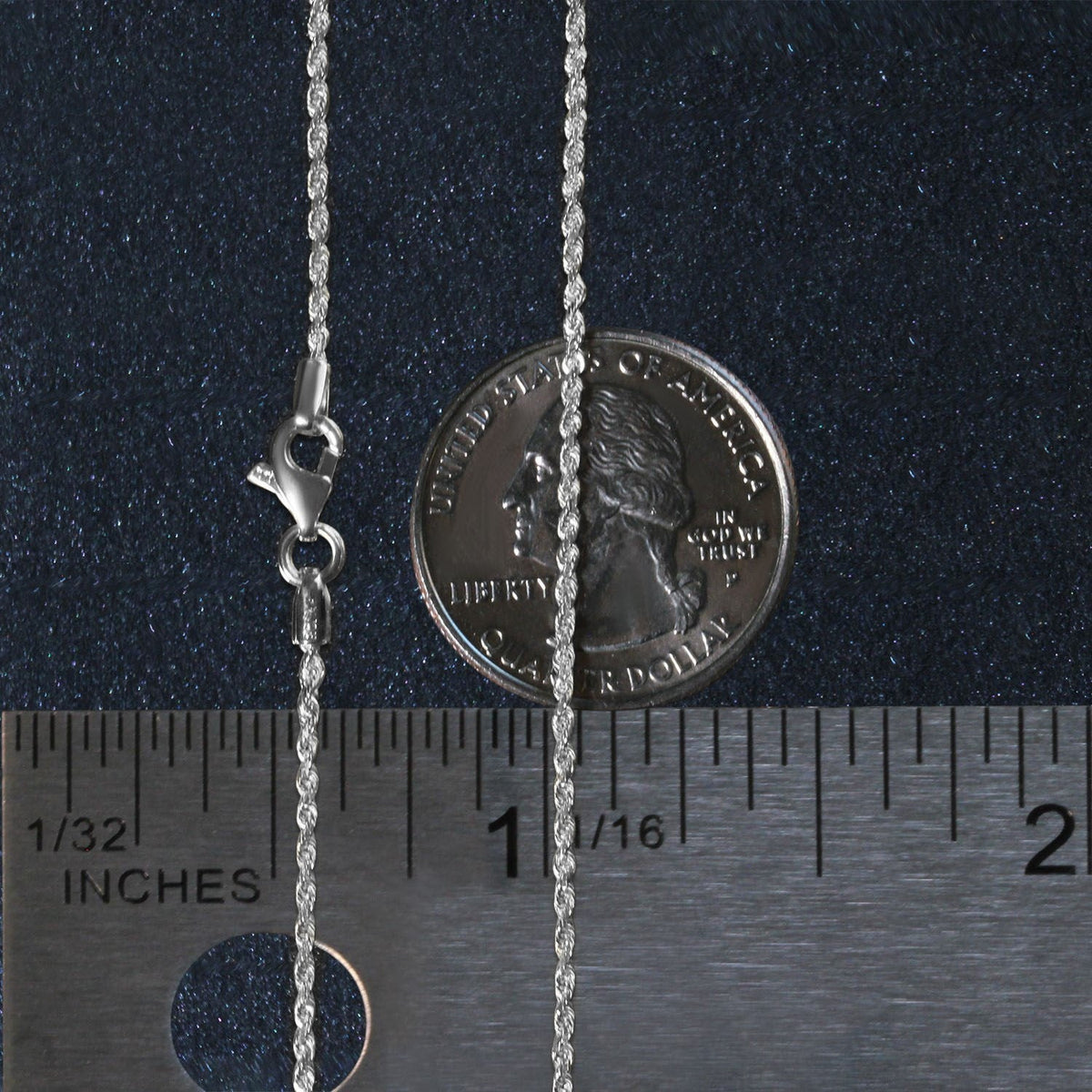 10k White Gold Solid Diamond Cut Rope Chain (1.40 mm) - LinkagejewelrydesignLinkagejewelrydesign