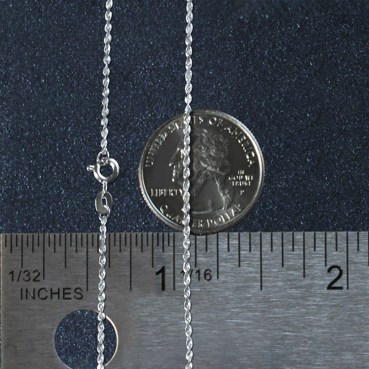 10k White Gold Solid Diamond Cut Rope Chain (1.40 mm) - LinkagejewelrydesignLinkagejewelrydesign