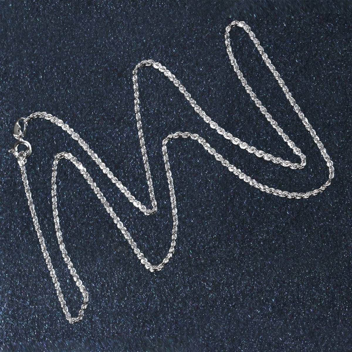 10k White Gold Solid Diamond Cut Rope Chain (1.40 mm) - LinkagejewelrydesignLinkagejewelrydesign