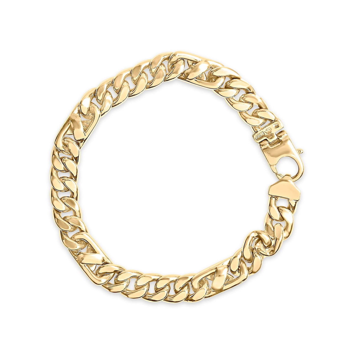 10K Yellow Gold 1.00 Cttw Diamond Miami Cuban Link Men's Bracelet (H - I Color, I1 - I2 Clarity) - 8.5 Inches - LinkagejewelrydesignLinkagejewelrydesign