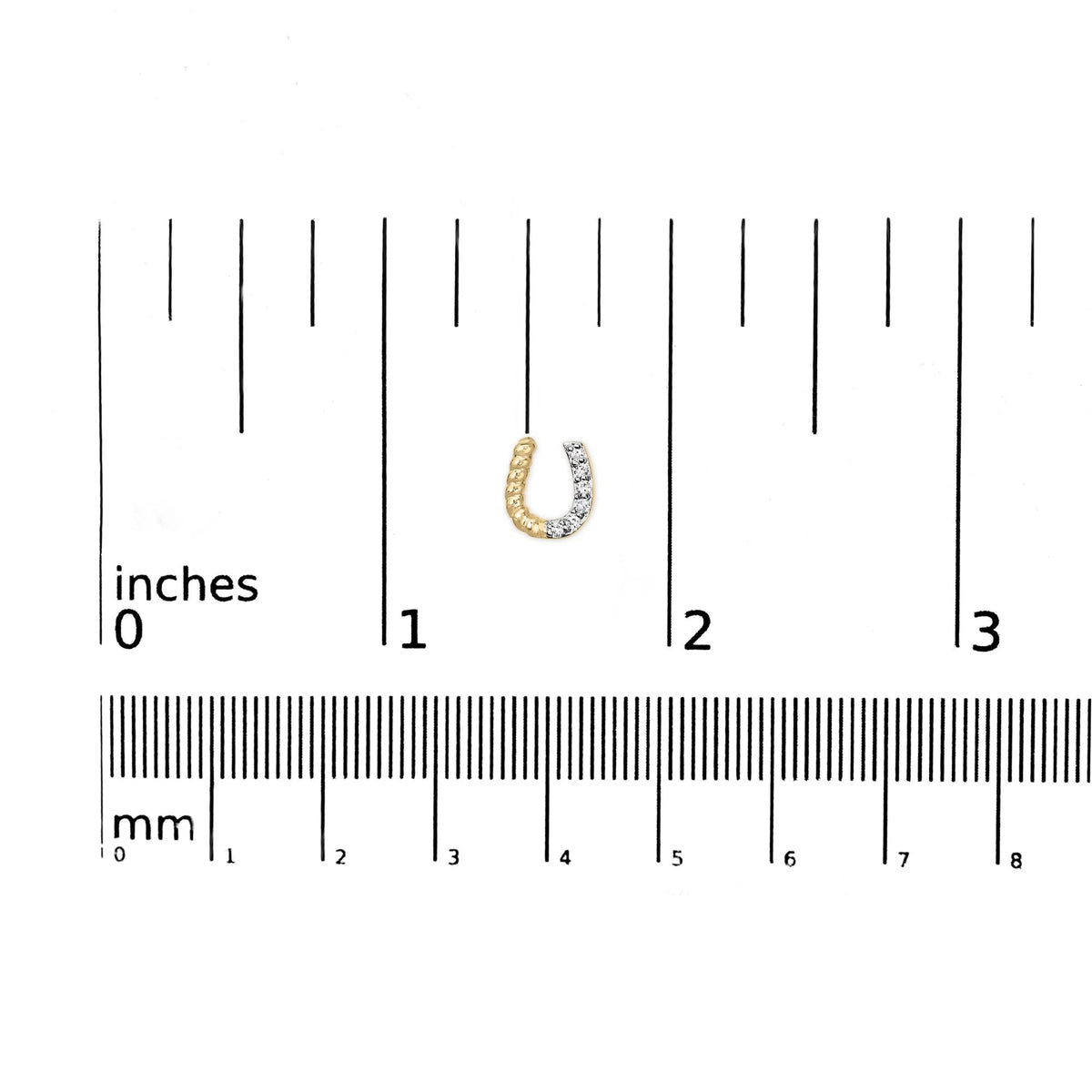 10K Yellow Gold 1/10 Cttw Braided Horseshoe Stud Earrings (H - I Color, SI1 - SI2 Clarity) - LinkagejewelrydesignLinkagejewelrydesign