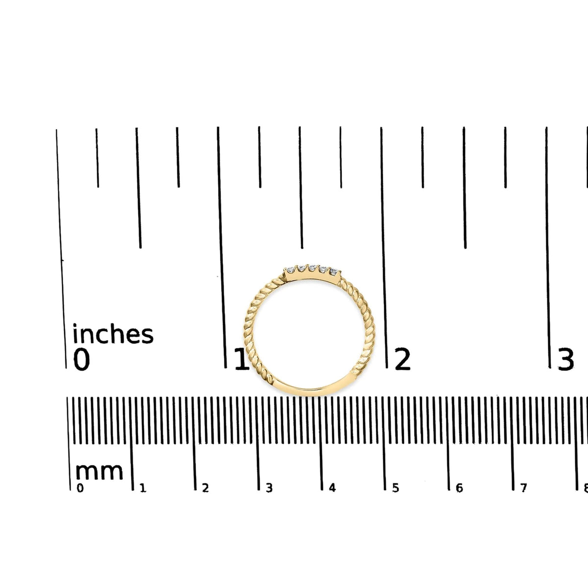 10K Yellow Gold 1/10 Cttw Diamond 5 Stone Braided Shank Band Ring (I - J Color, I2 - I3 Clarity) - LinkagejewelrydesignLinkagejewelrydesign