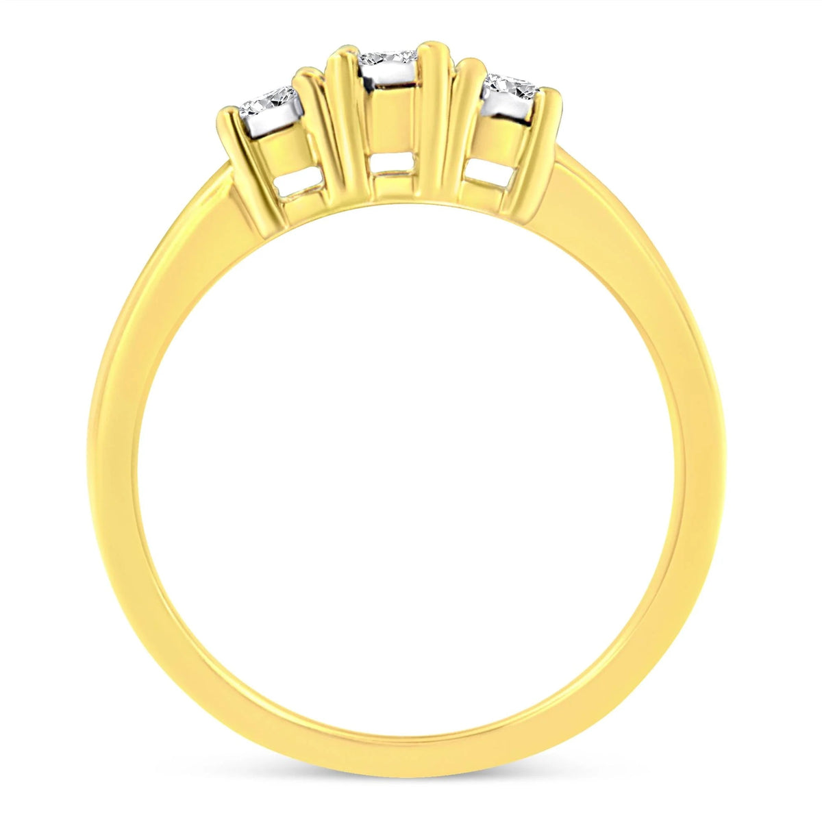10K Yellow Gold 3.0 Cttw Diamond Eight - Row Bypass Crossover Statement Band Ring (H - I Color, I2 - I3 Clarity) - LinkagejewelrydesignLinkagejewelrydesign