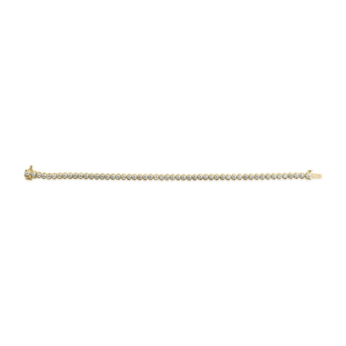 10K Yellow Gold 4.0 Cttw 3 - Prong Set Diamond Link Tennis Bracelet (J - K Color, I1 - I2 Clarity) - 7.25&quot; Inches - LinkagejewelrydesignLinkagejewelrydesign