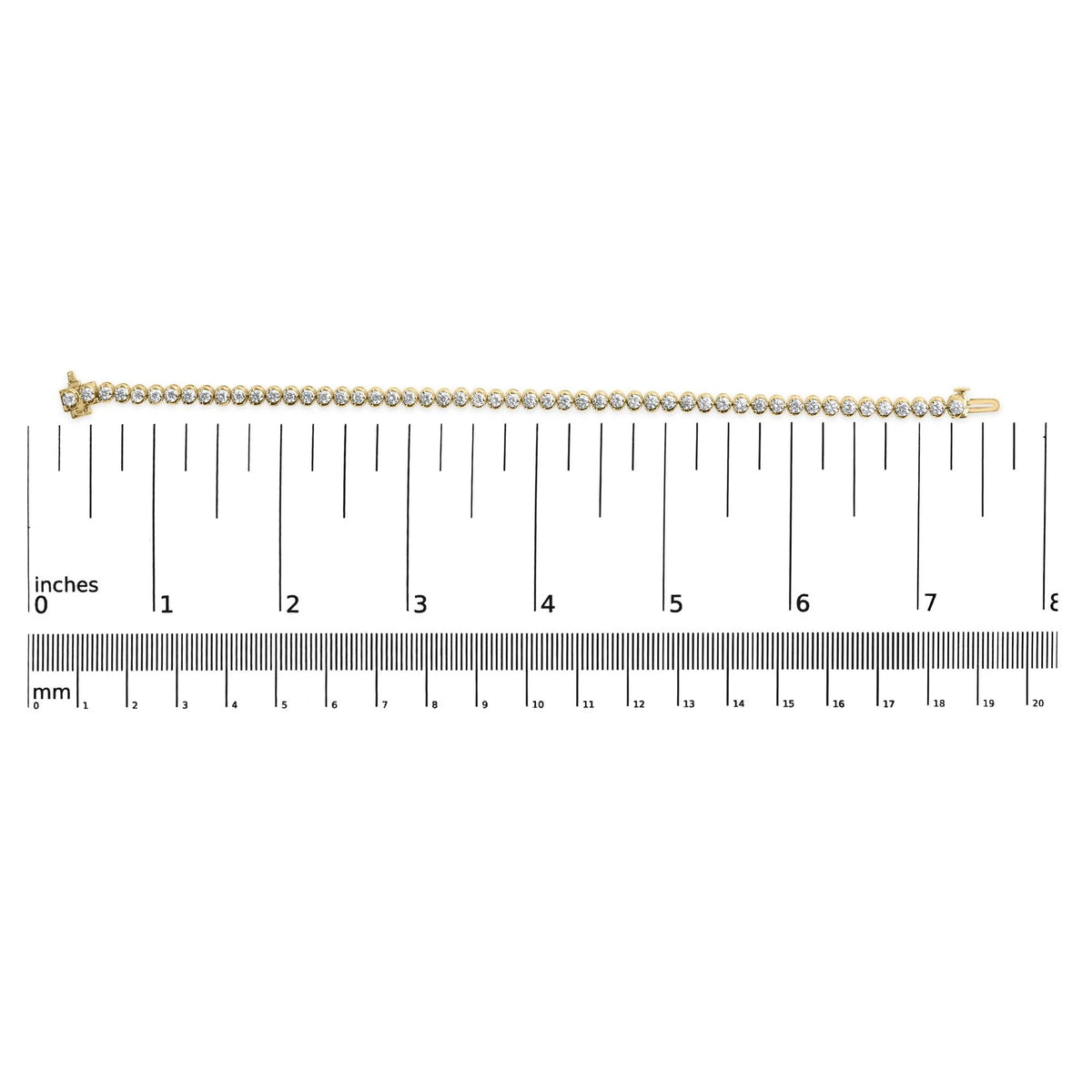 10K Yellow Gold 4.0 Cttw 3 - Prong Set Diamond Link Tennis Bracelet (J - K Color, I1 - I2 Clarity) - 7.25&quot; Inches - LinkagejewelrydesignLinkagejewelrydesign