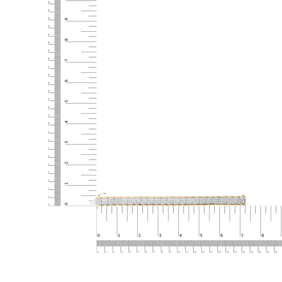 10K Yellow Gold 5.00 Cttw Round - Cut Diamond Link 7" Bracelet (J - K Color, I1 - I2 Clarity) - LinkagejewelrydesignLinkagejewelrydesign