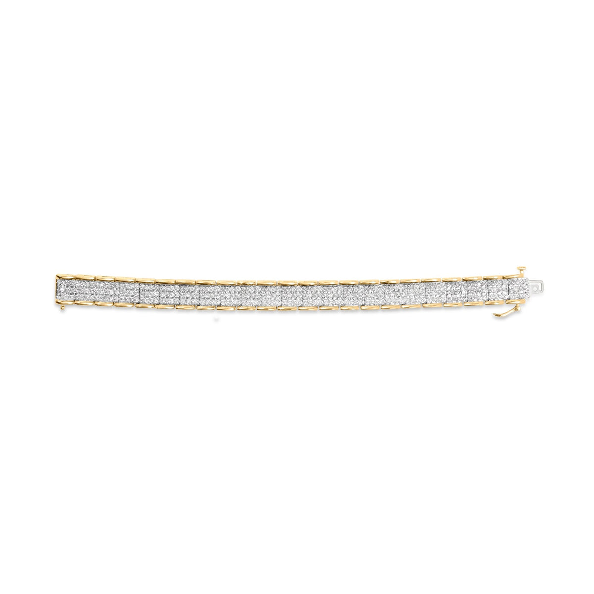 10K Yellow Gold 5.00 Cttw Round - Cut Diamond Link 7" Bracelet (J - K Color, I1 - I2 Clarity) - LinkagejewelrydesignLinkagejewelrydesign