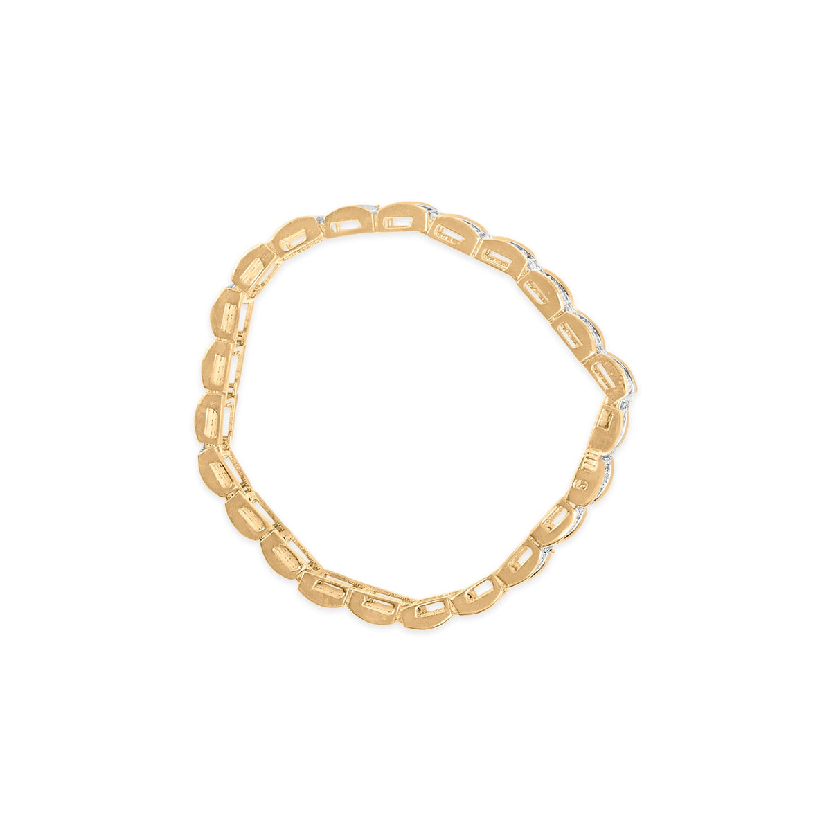 10K Yellow Gold 5.00 Cttw Round - Cut Diamond Link 7" Bracelet (J - K Color, I1 - I2 Clarity) - LinkagejewelrydesignLinkagejewelrydesign