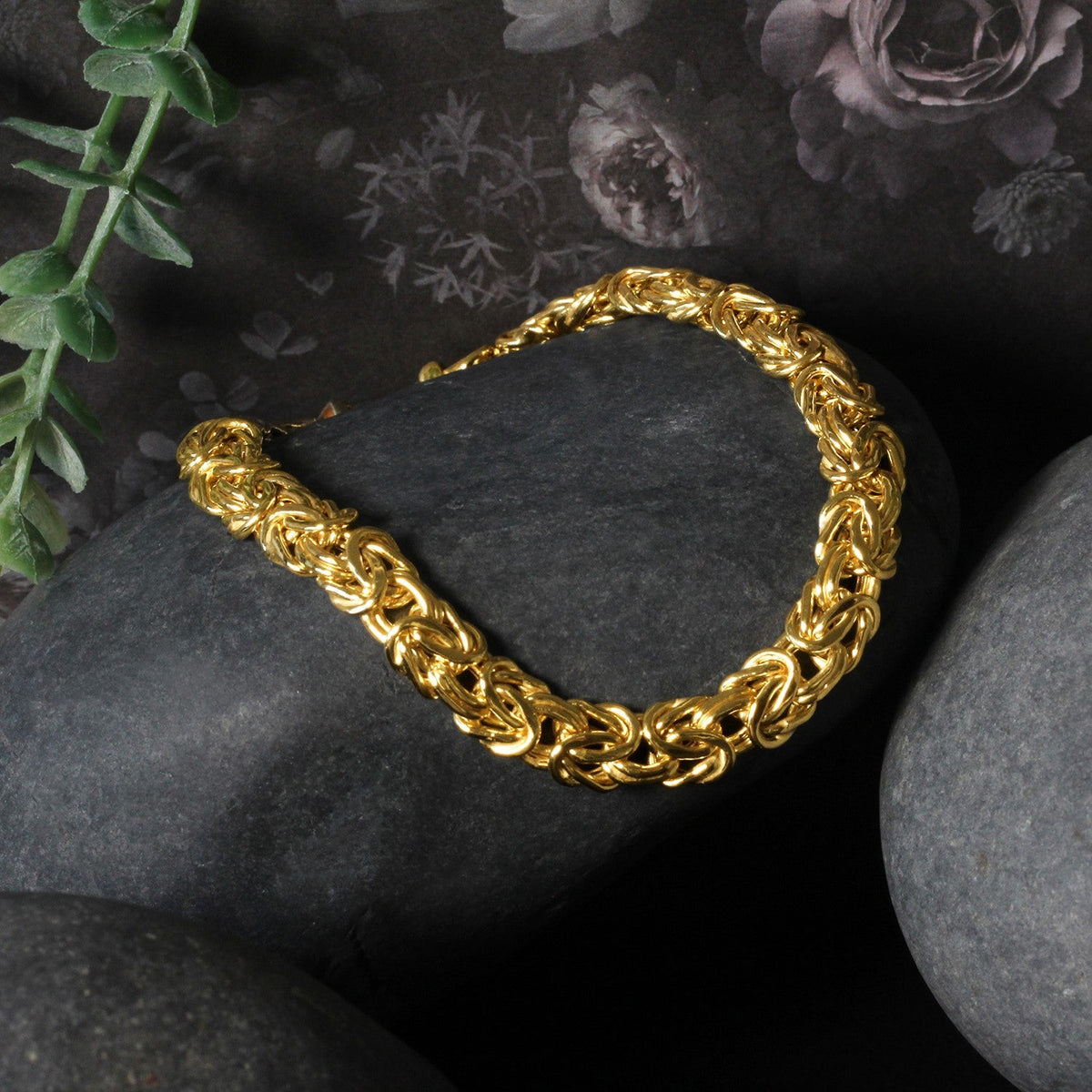 10k Yellow Gold Byzantine Design Chain Bracelet (7.00 mm) - LinkagejewelrydesignLinkagejewelrydesign