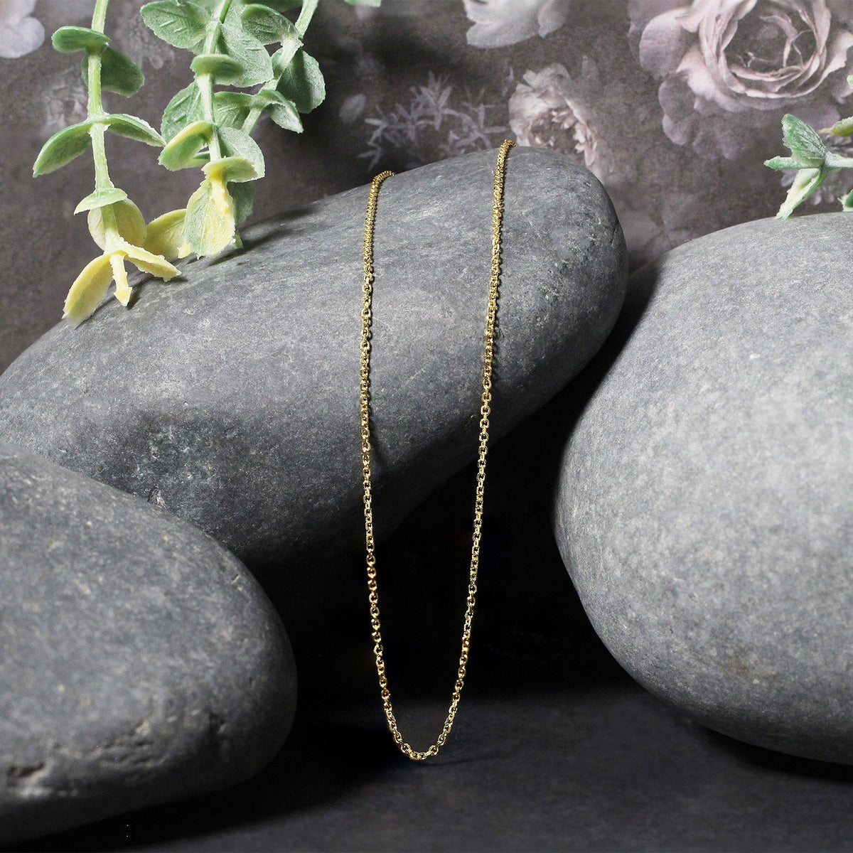 10k Yellow Gold Cable Chain 1.1mm - LinkagejewelrydesignLinkagejewelrydesign