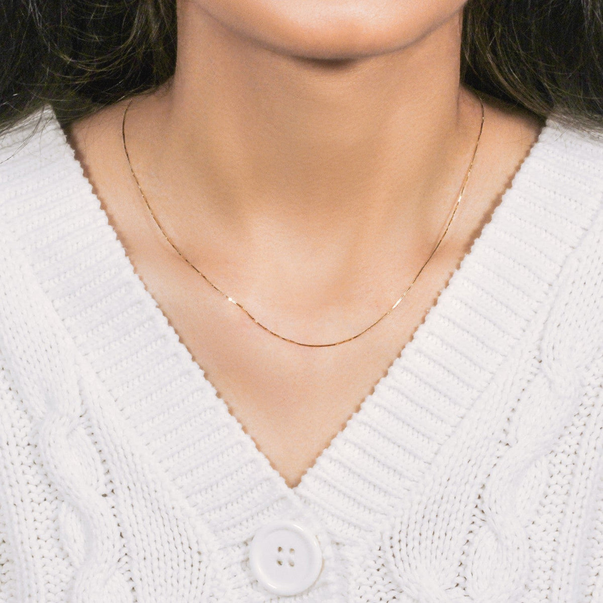 10k Yellow Gold Classic Box Chain 0.45mm - LinkagejewelrydesignLinkagejewelrydesign