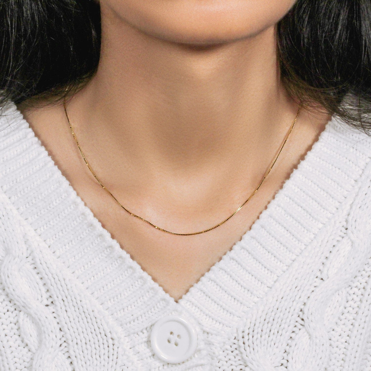 10k Yellow Gold Classic Box Chain (0.78 mm) - LinkagejewelrydesignLinkagejewelrydesign