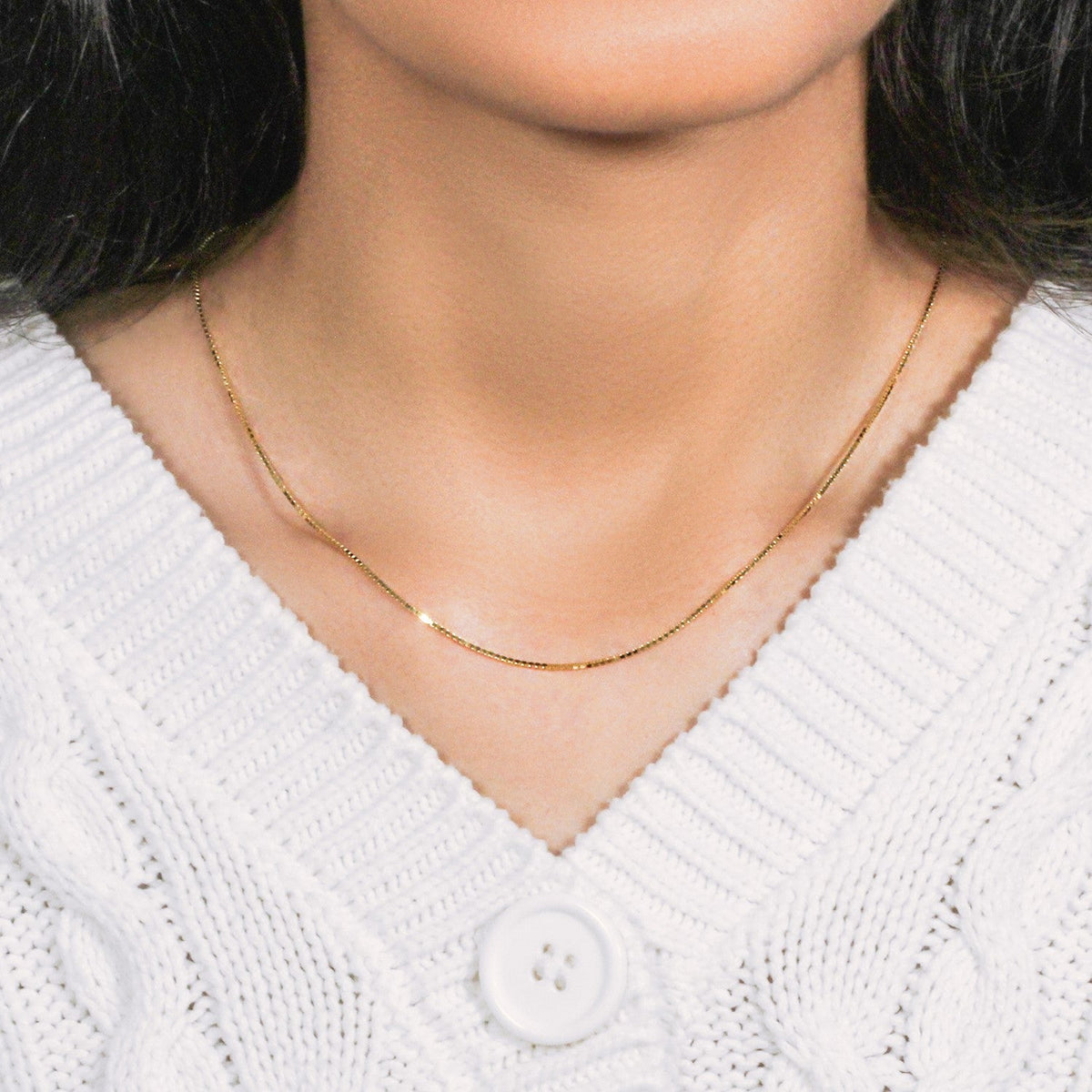 10k Yellow Gold Classic Box Chain 1.0mm - LinkagejewelrydesignLinkagejewelrydesign