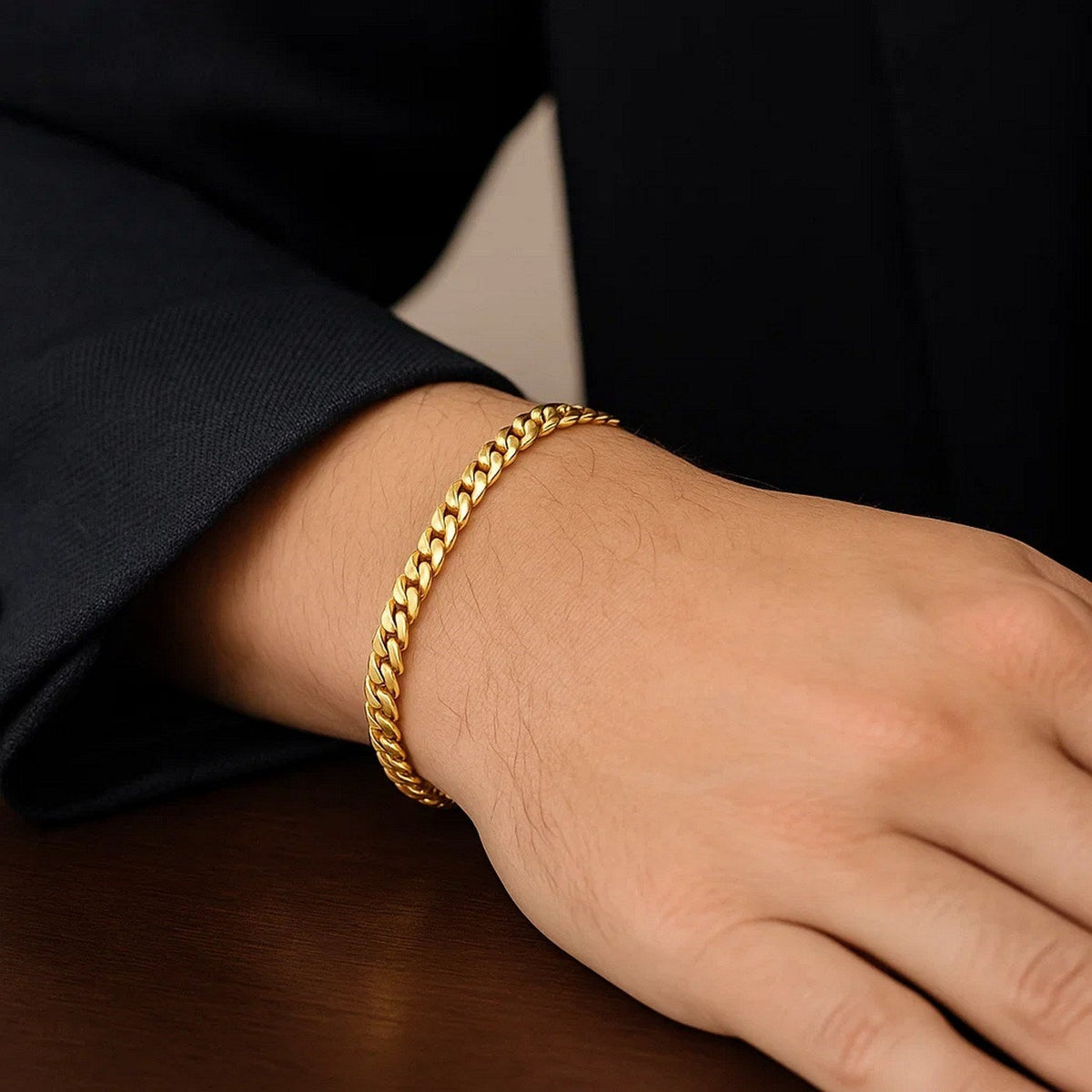 10k Yellow Gold Classic Miami Cuban Solid Bracelet (4.90 mm) - LinkagejewelrydesignLinkagejewelrydesign