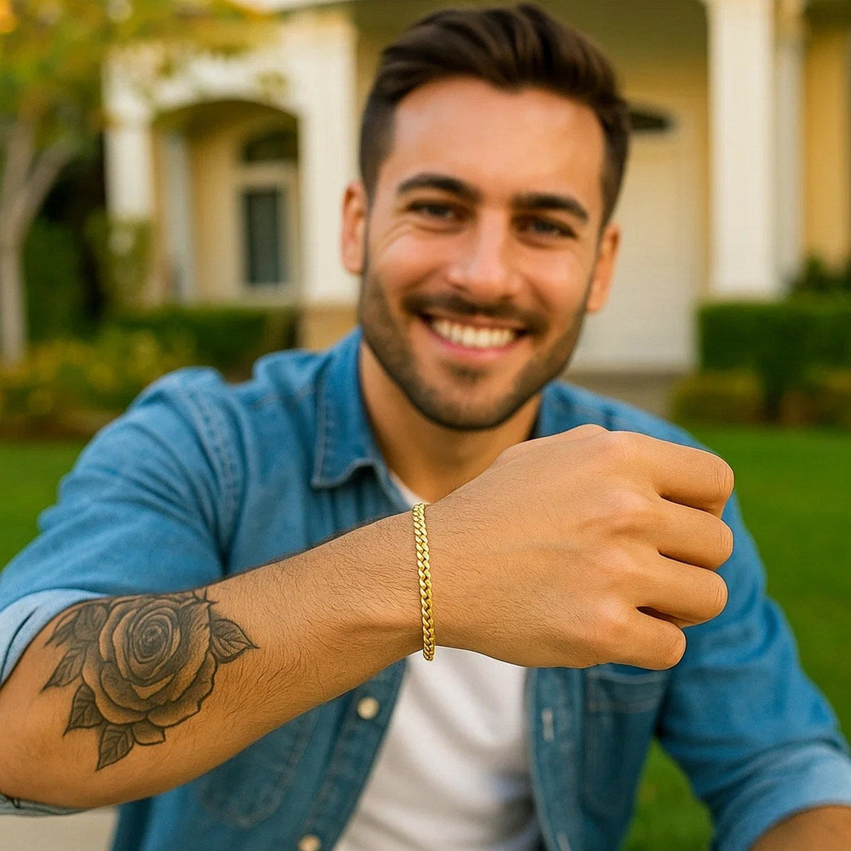 10k Yellow Gold Classic Miami Cuban Solid Bracelet (4.90 mm) - LinkagejewelrydesignLinkagejewelrydesign