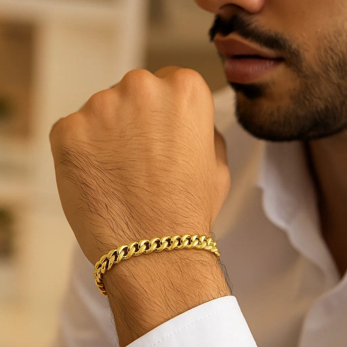 10k Yellow Gold Classic Miami Cuban Solid Bracelet (7.10 mm) - LinkagejewelrydesignLinkagejewelrydesign