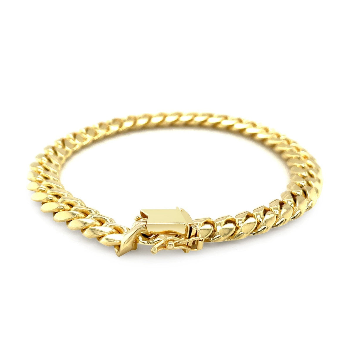 10k Yellow Gold Classic Miami Cuban Solid Bracelet (8.20 mm) - LinkagejewelrydesignLinkagejewelrydesign