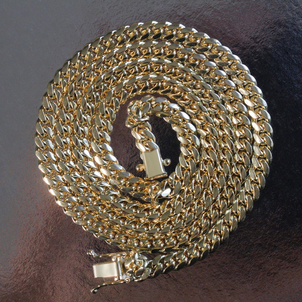 10k Yellow Gold Classic Miami Cuban Solid Chain (4.90 mm) - LinkagejewelrydesignLinkagejewelrydesign