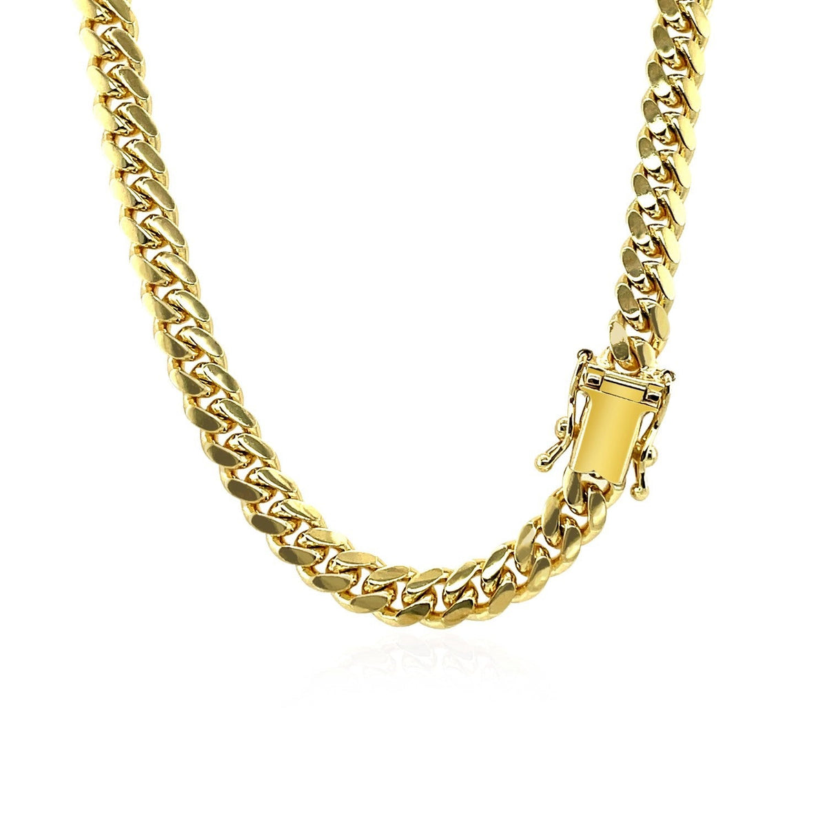 10k Yellow Gold Classic Miami Cuban Solid Chain (4.90 mm) - LinkagejewelrydesignLinkagejewelrydesign