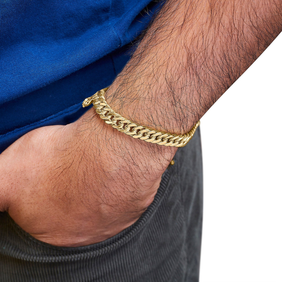 10K Yellow Gold Cuban Link Bracelet - 8.5 Inches - LinkagejewelrydesignLinkagejewelrydesign