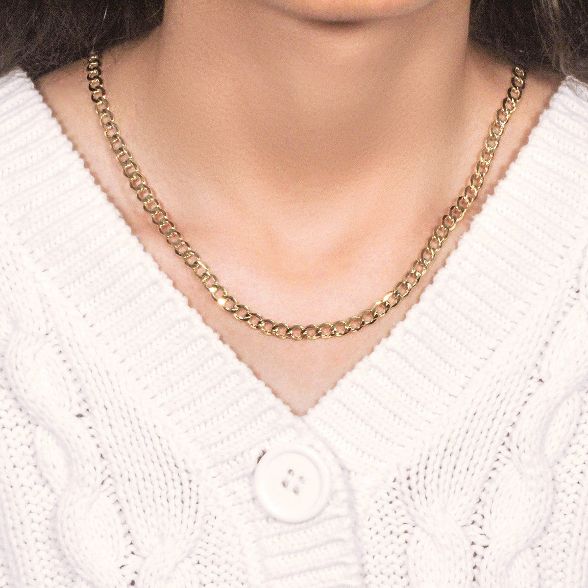 10k Yellow Gold Curb Chain (5.30 mm) - LinkagejewelrydesignLinkagejewelrydesign