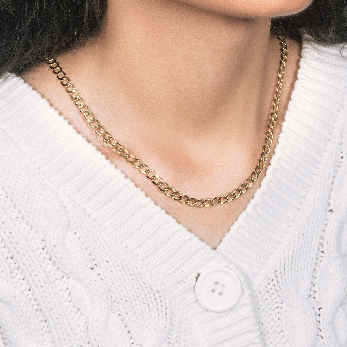 10k Yellow Gold Curb Chain (5.30 mm) - LinkagejewelrydesignLinkagejewelrydesign