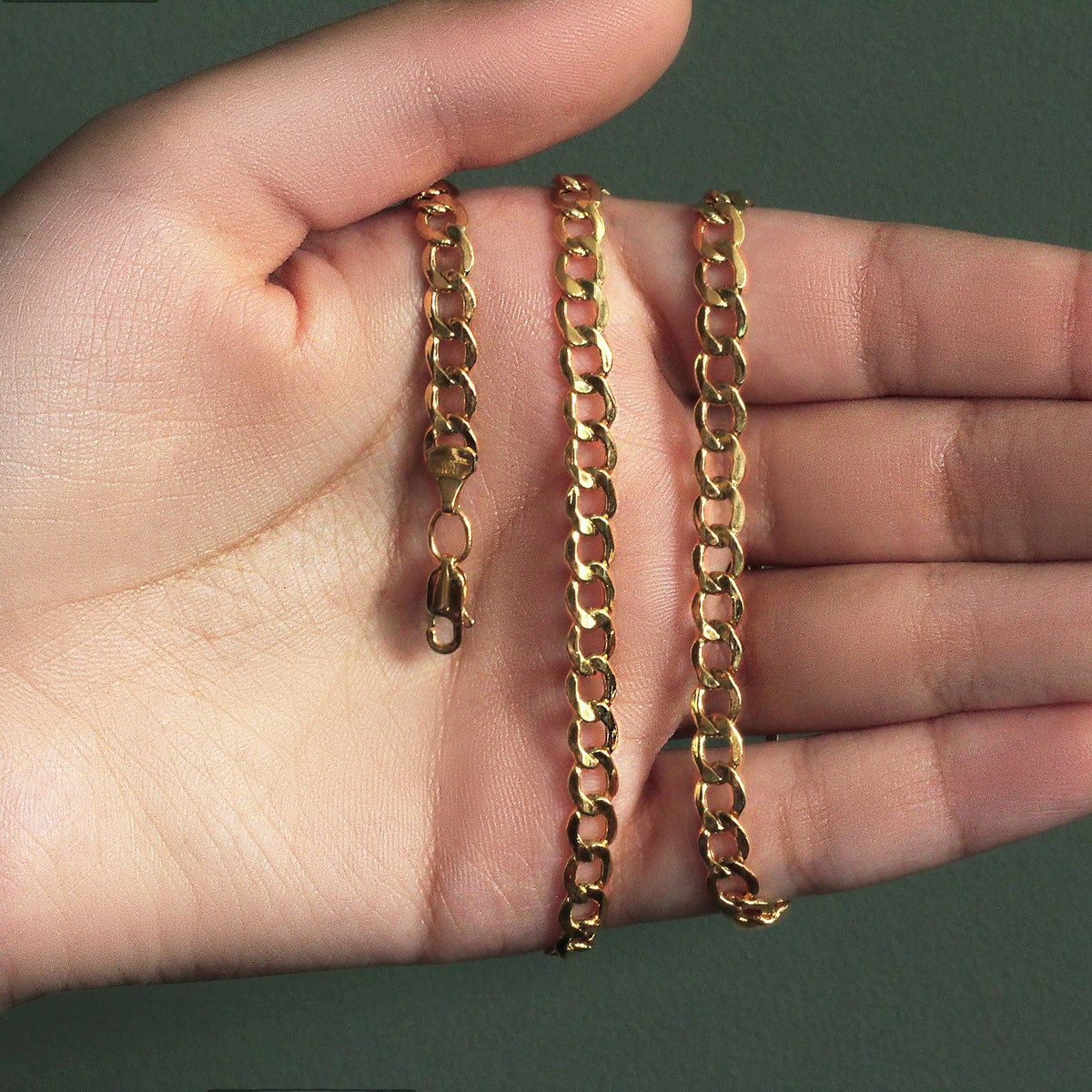 10k Yellow Gold Curb Chain (5.30 mm) - LinkagejewelrydesignLinkagejewelrydesign