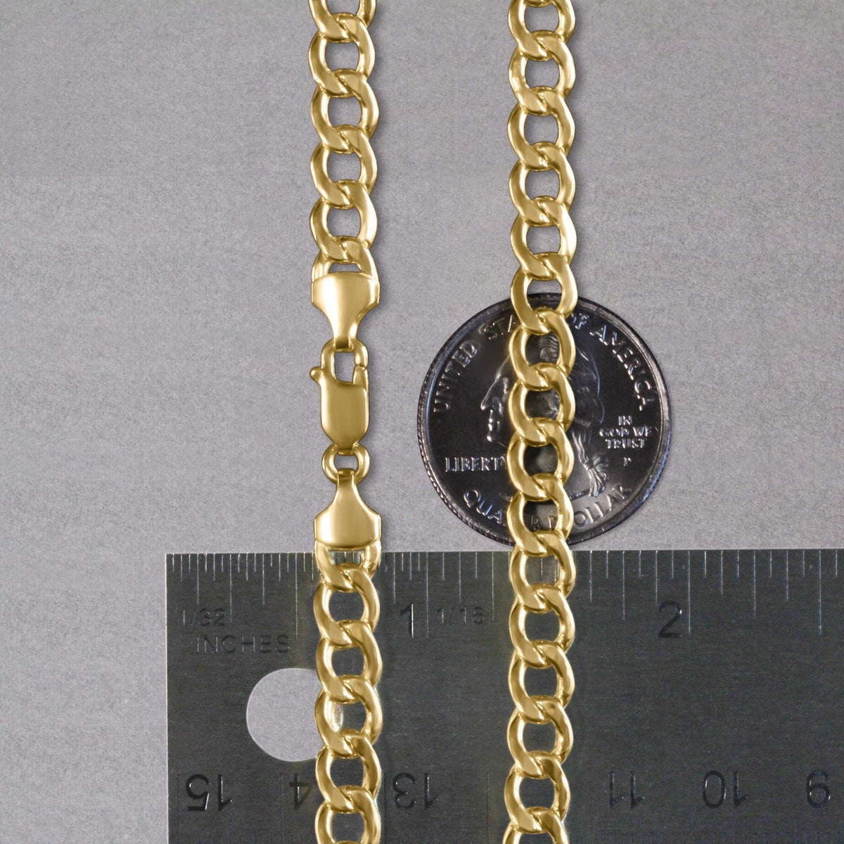 10k Yellow Gold Curb Chain (6.20 mm) - LinkagejewelrydesignLinkagejewelrydesign