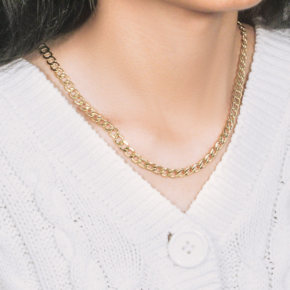 10k Yellow Gold Curb Chain (6.20 mm) - LinkagejewelrydesignLinkagejewelrydesign