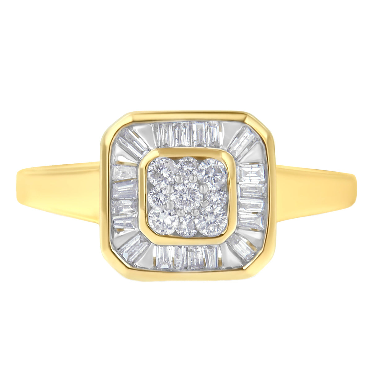 10K Yellow Gold Diamond Cocktail Ring (1/2 Cttw, I - J Color, SI2 - I1 Clarity) - LinkagejewelrydesignLinkagejewelrydesign