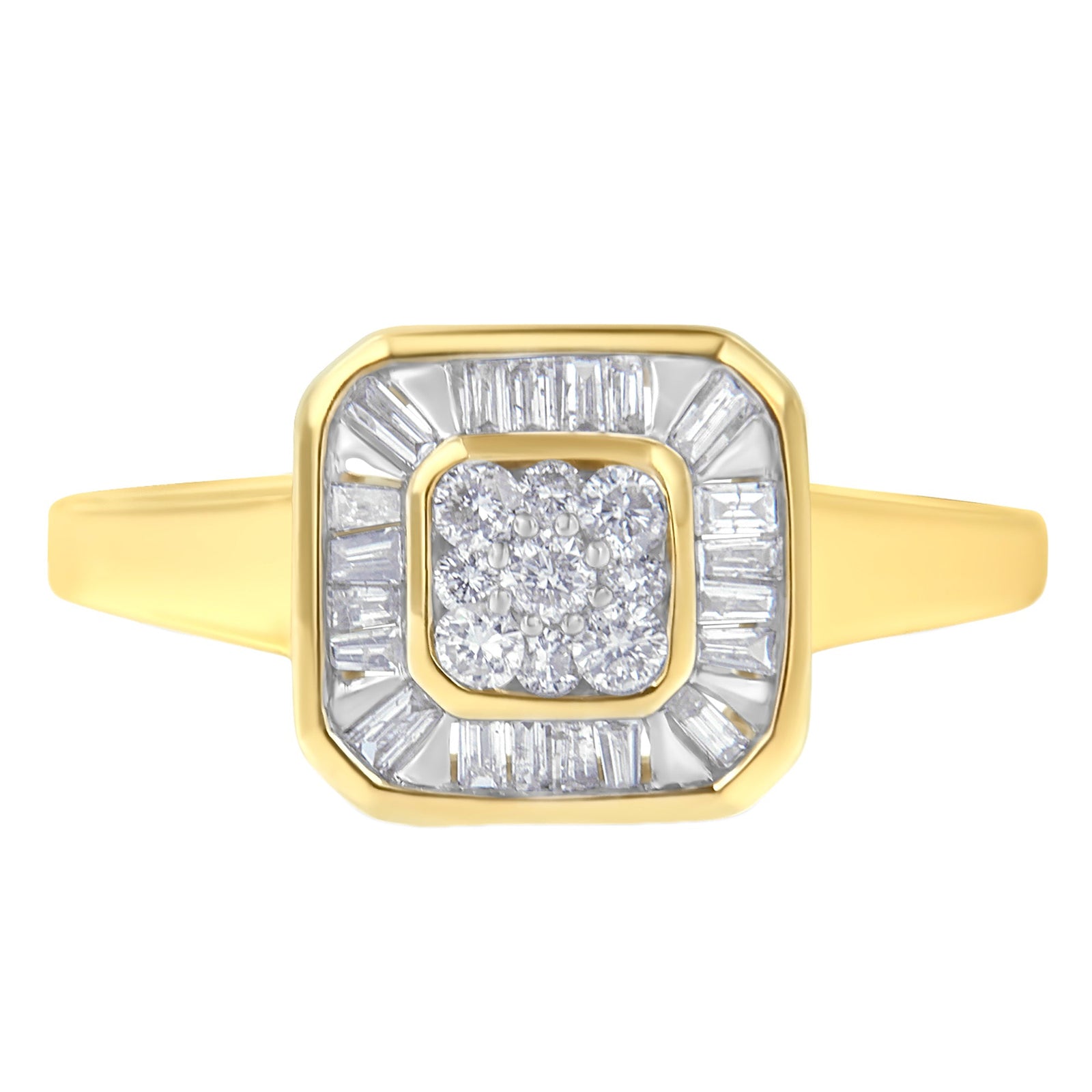 10K Yellow Gold Diamond Cocktail Ring (1/2 Cttw, I - J Color, SI2 - I1 Clarity) - LinkagejewelrydesignLinkagejewelrydesign