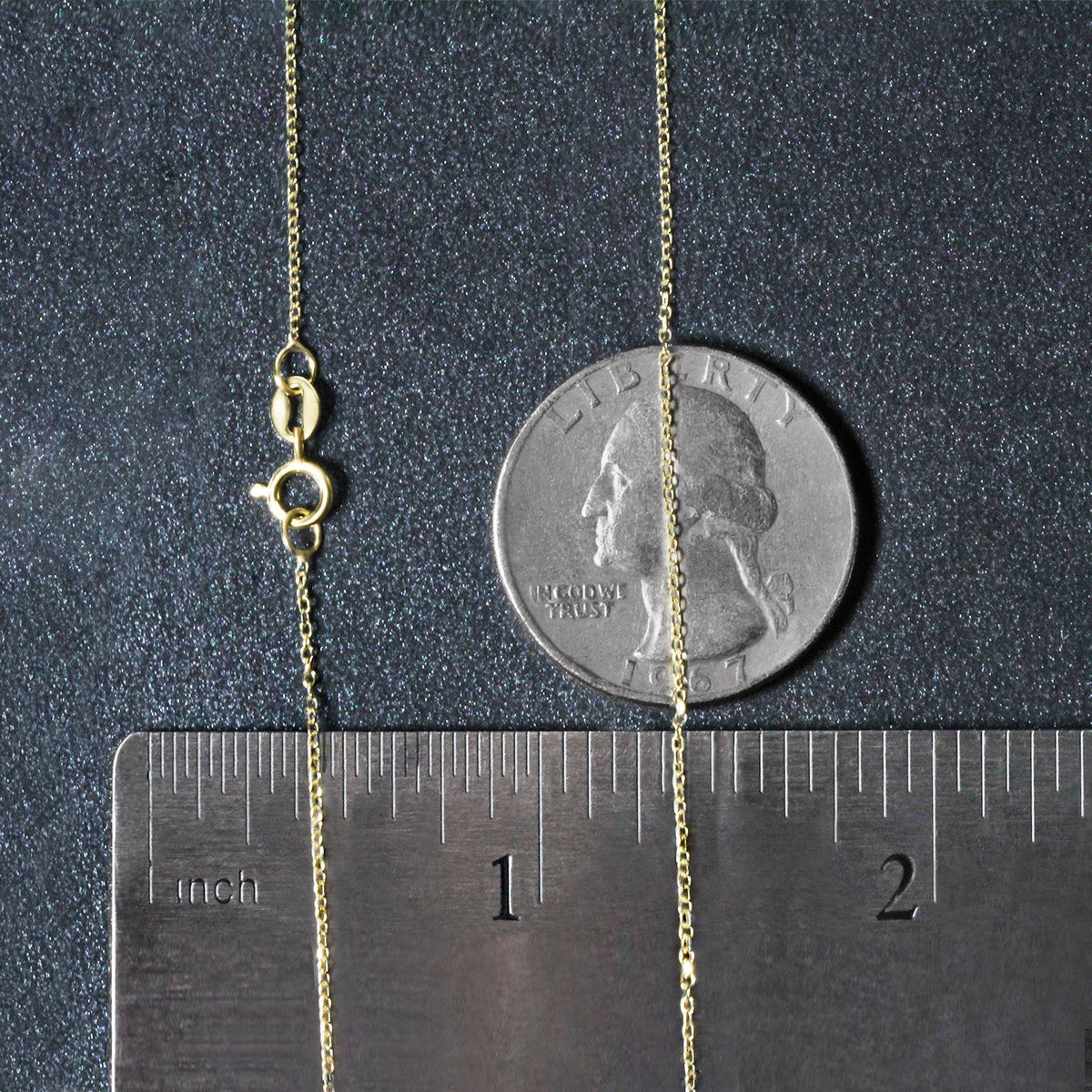 10k Yellow Gold Diamond Cut Cable Link Chain (0.87 mm) - LinkagejewelrydesignLinkagejewelrydesign