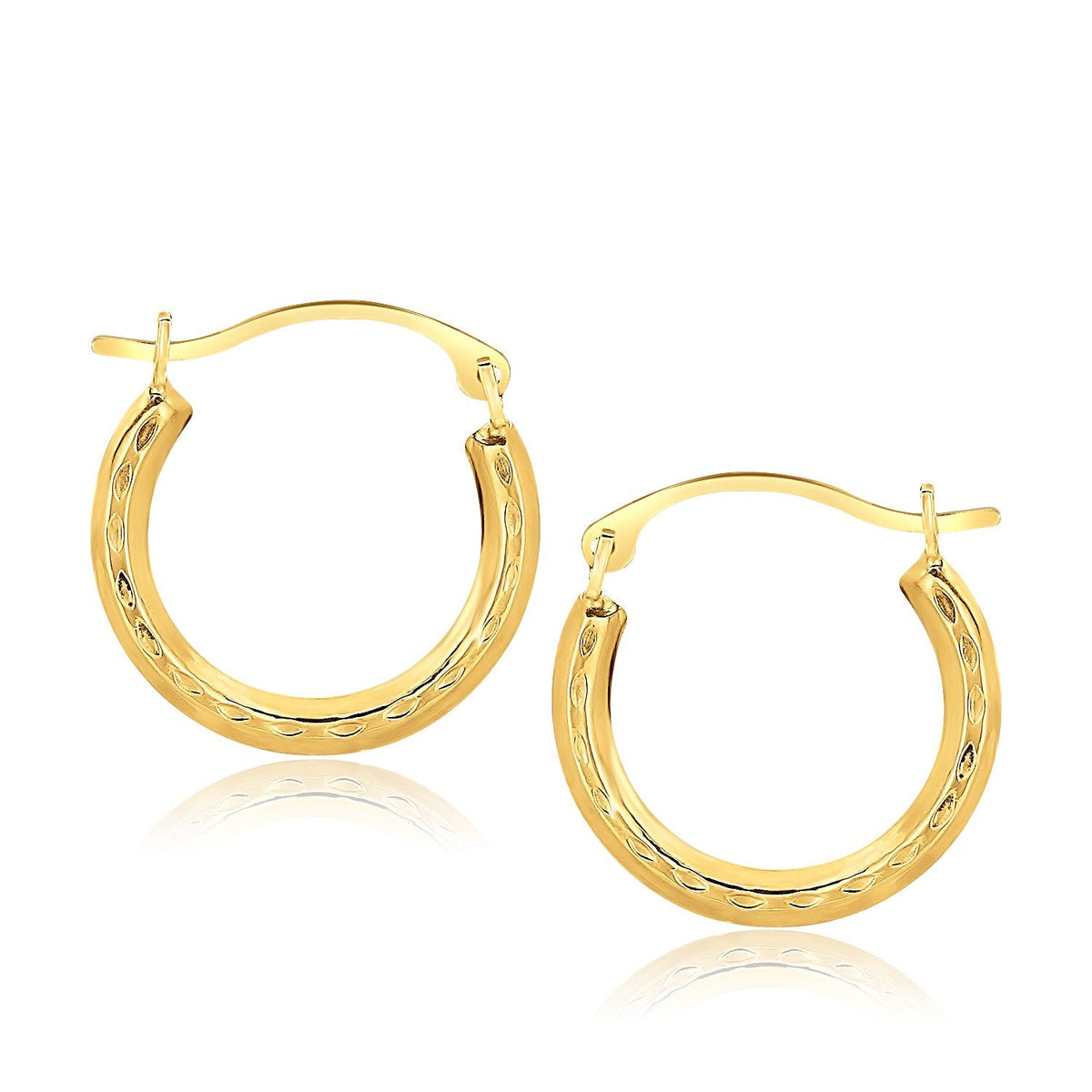 10k Yellow Gold Fancy Hoop Earrings - LinkagejewelrydesignLinkagejewelrydesign