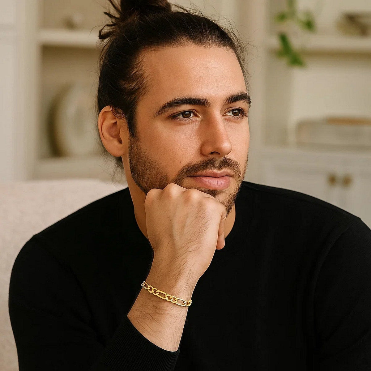 10k Yellow Gold Lite Figaro Bracelet (5.60 mm) - LinkagejewelrydesignLinkagejewelrydesign