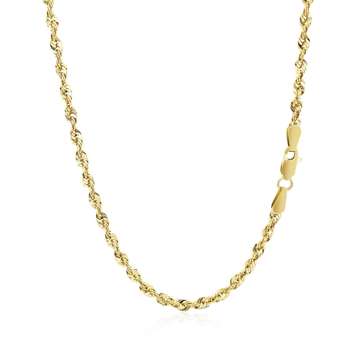 10K Yellow Gold Lite Rope Chain (2.50 mm) - LinkagejewelrydesignLinkagejewelrydesign