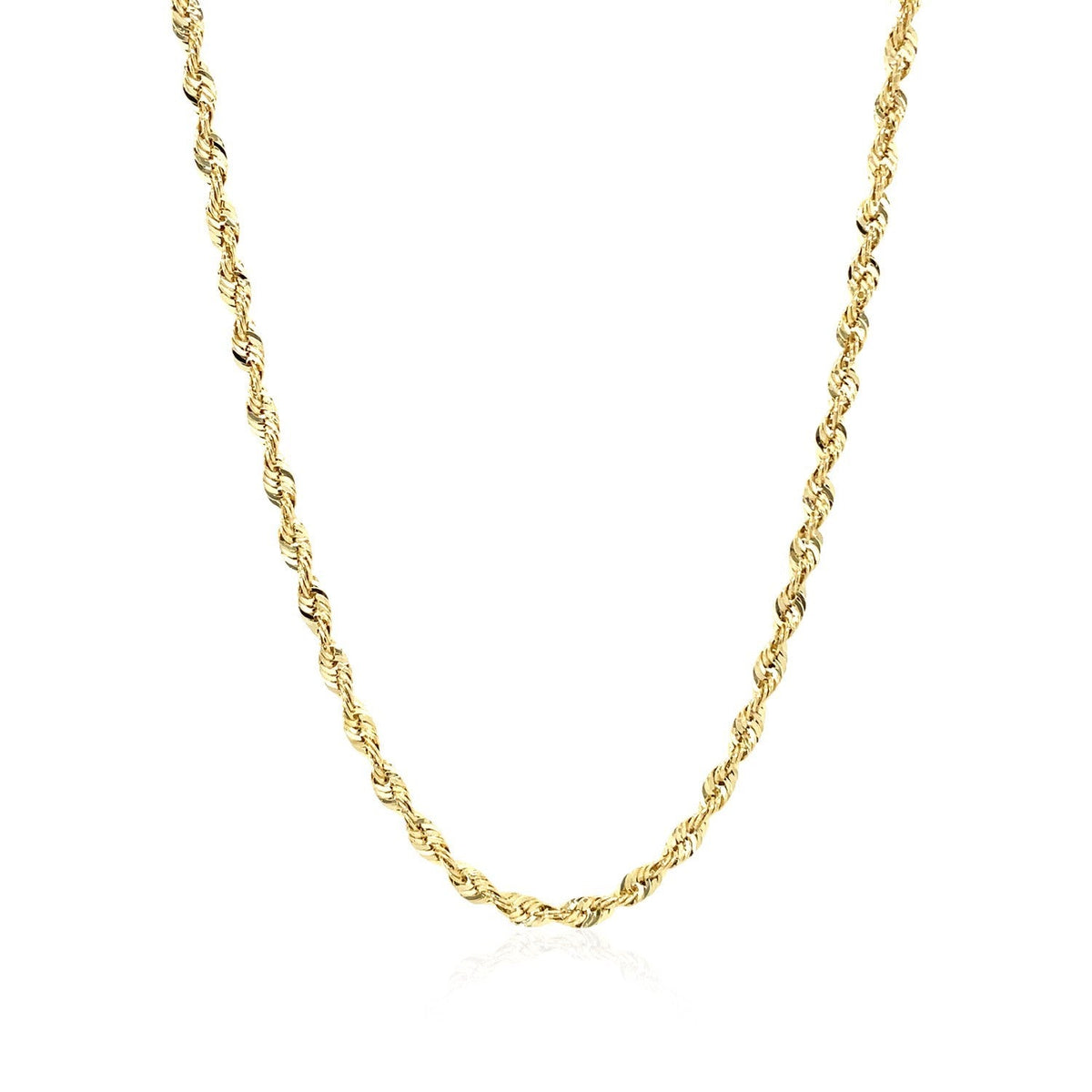 10K Yellow Gold Lite Rope Chain (2.50 mm) - LinkagejewelrydesignLinkagejewelrydesign
