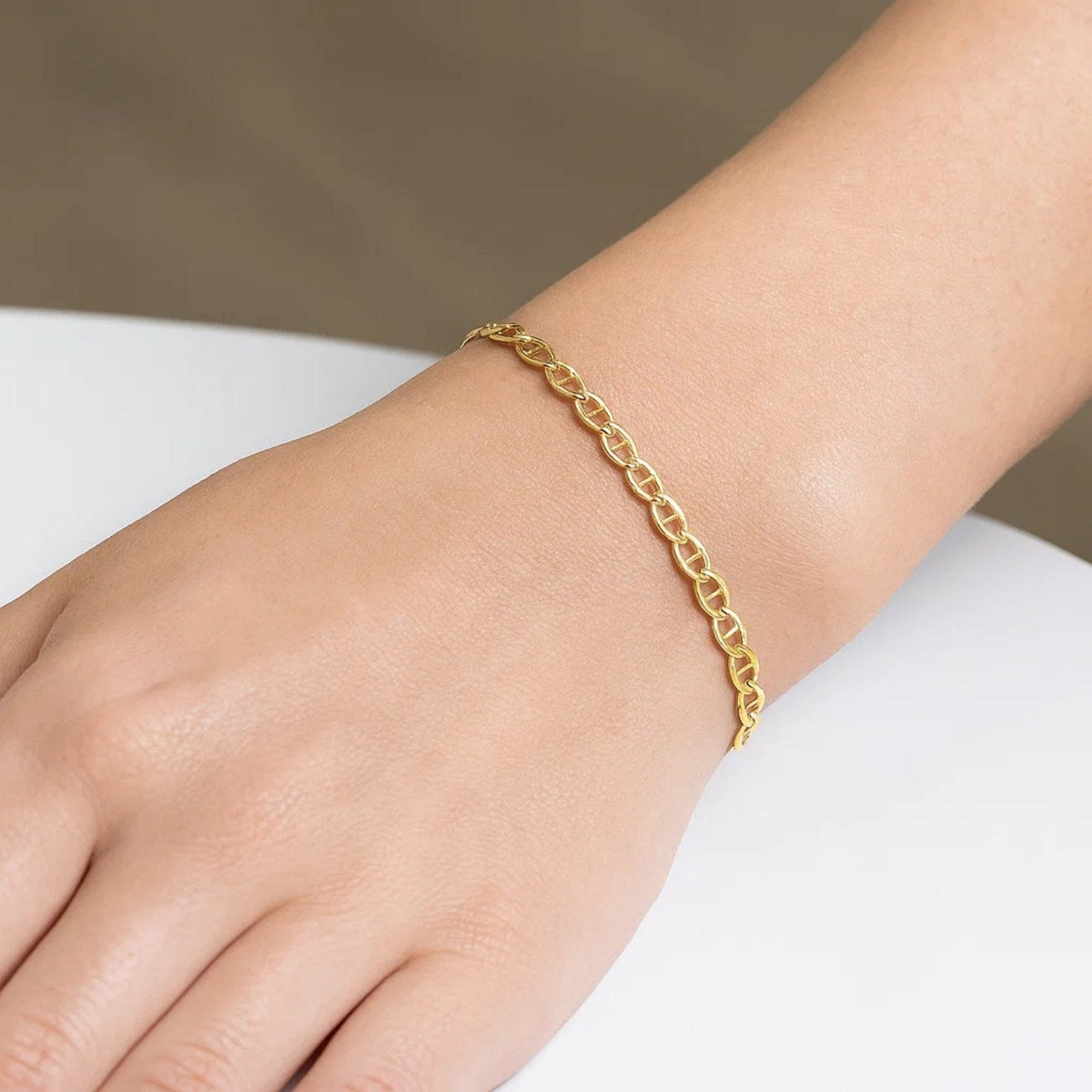 10k Yellow Gold Mariner Link Bracelet (2.30 mm) - LinkagejewelrydesignLinkagejewelrydesign