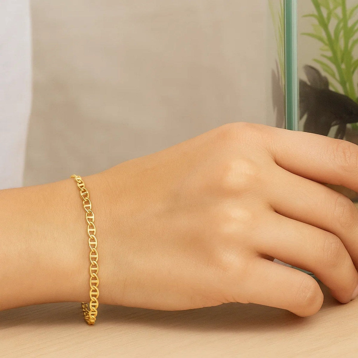 10k Yellow Gold Mariner Link Bracelet (2.30 mm) - LinkagejewelrydesignLinkagejewelrydesign