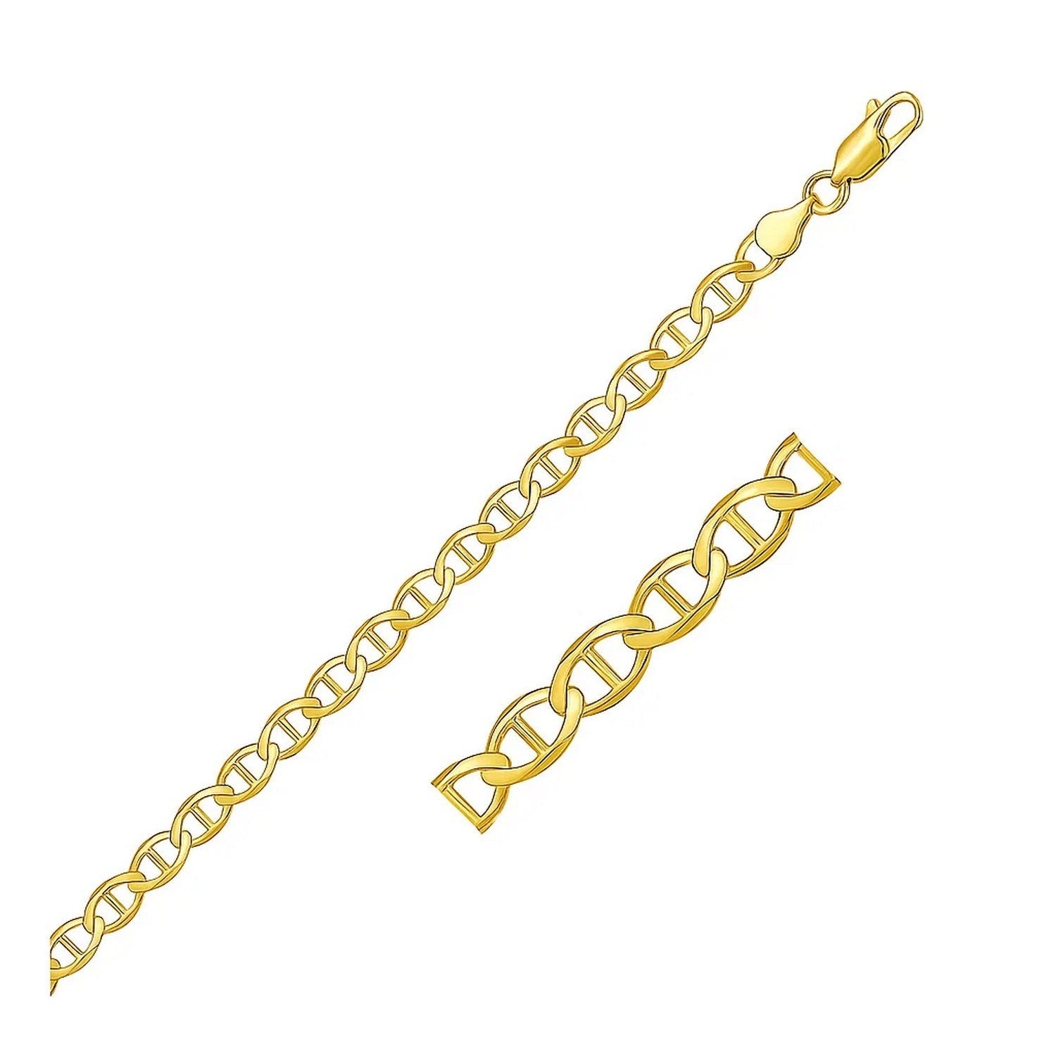 10k Yellow Gold Mariner Link Bracelet (4.50 mm) - LinkagejewelrydesignLinkagejewelrydesign