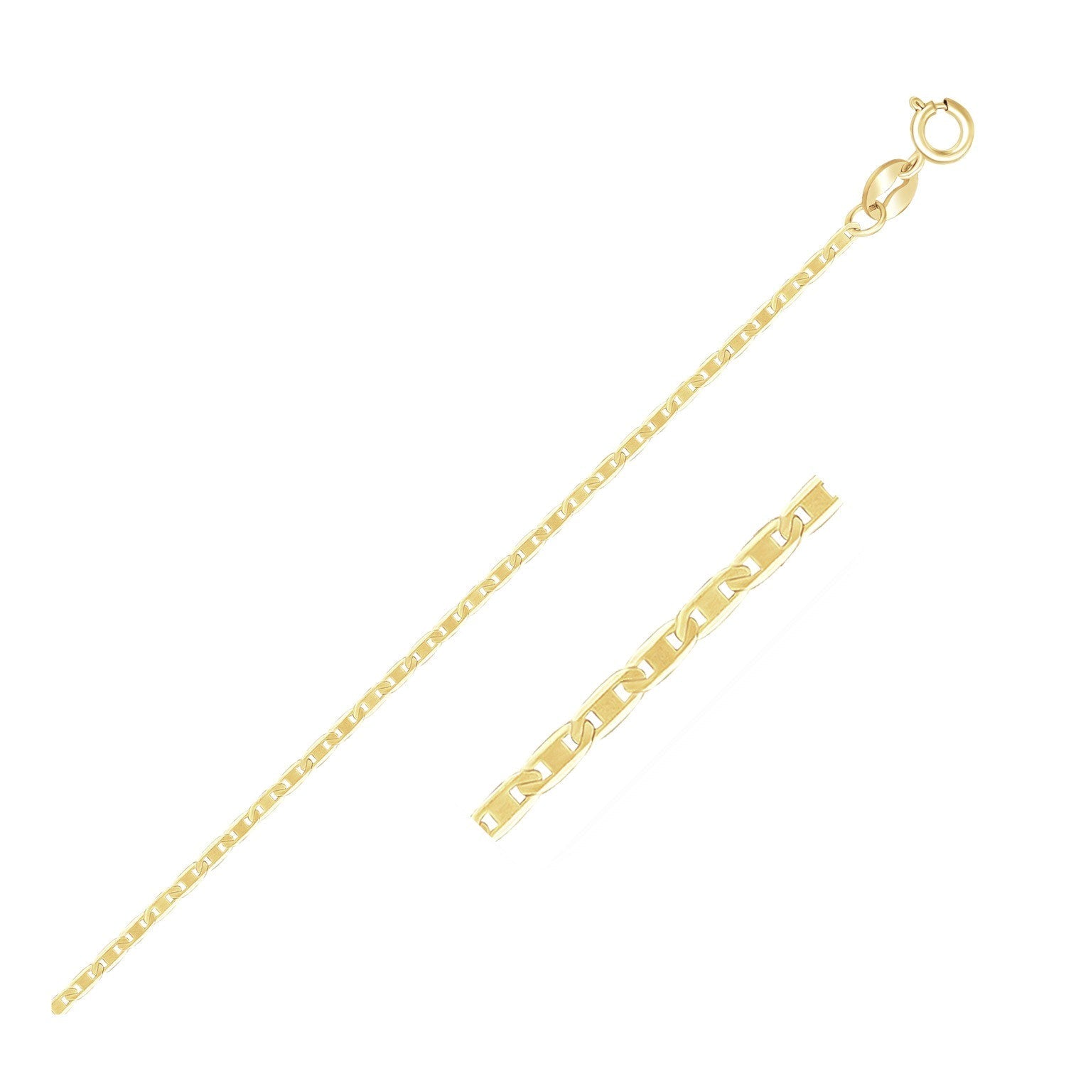 10k Yellow Gold Mariner Link Chain (1.20 mm) - LinkagejewelrydesignLinkagejewelrydesign
